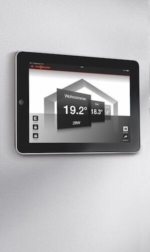 Abbildung der Viessmann Vitocomfort 200 iPad App