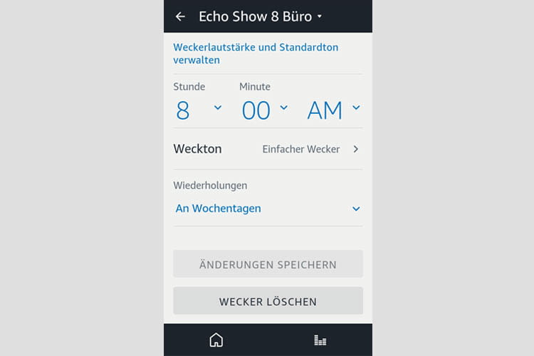 In der Alexa App lassen sich die Wecker für die ganze Woche bearbeiten oder löschen