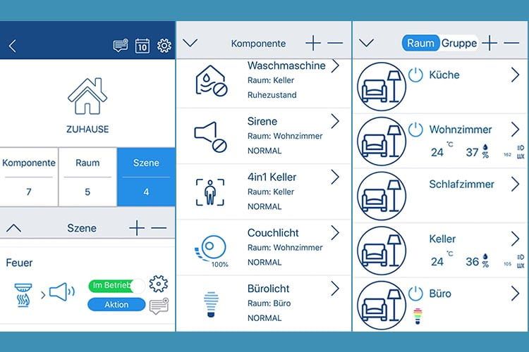 Das Erstellen von Szenen für das ABUS Smart Home System geht dank übersichtlicher App sehr intuitiv