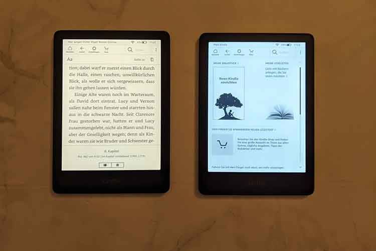 Kindle Paperwhite 2021 und die Sonderedition Kindle Paperwhite Signature verfügen beide über Einstellung der Farbtemperatur