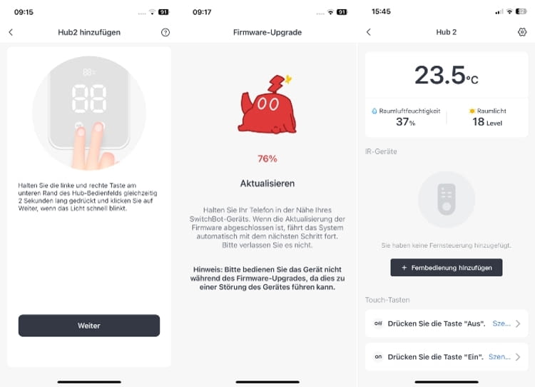 Einrichtung und Firmware Update in der App funktionierten in unserem Test auf Anhieb