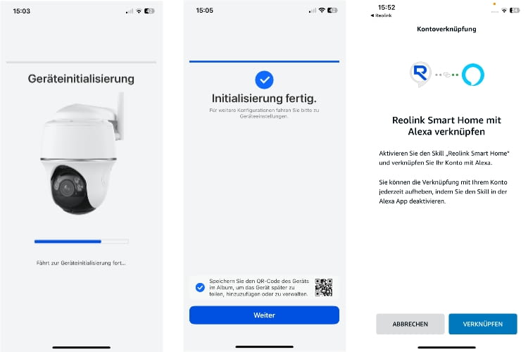 Die Einrichtung in der Reolink App war schnell und einfach