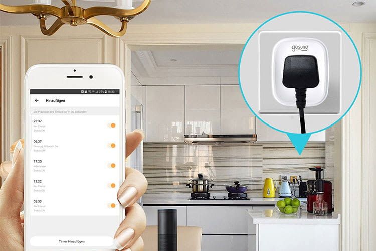 Per App lässt sich die gosund SP1 WLAN-Steckdose von jedem Ort aus steuern