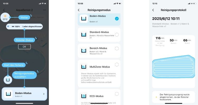 Die App des Aquasense 2 ist übersichtlich und praktisch
