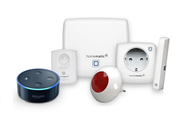 Homematic IP Starter Set Sicherheit plus + Amazon Echo Dot (2. Generation), Schwarz