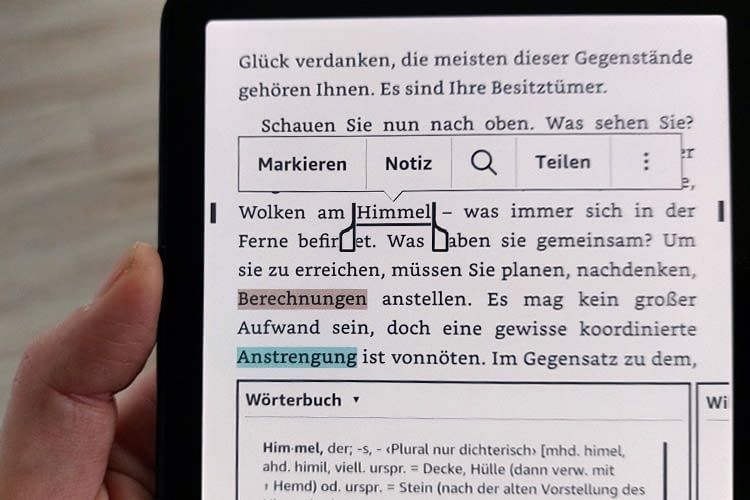 Die farbigen Markierungen finden wir etwas zu blass