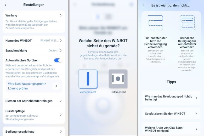 Die App für dieses Modell ist sehr gut strukturiert