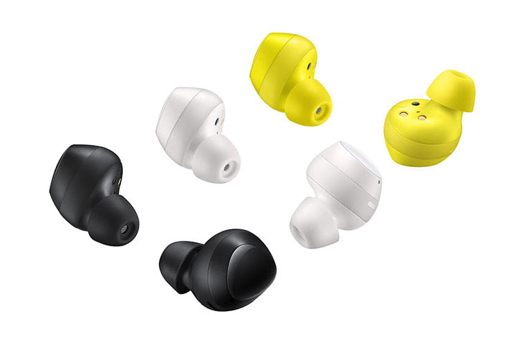 Samsung Galaxy Buds sind in den Farben schwarz, weiß, gelb und silber verfügbar