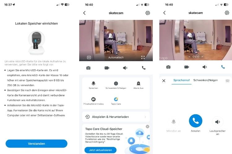 Die App für die Tapo C210 Kamera ist übersichtlich und einfach zu manövrieren