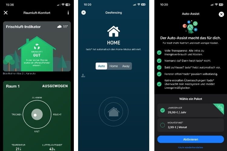 Mit der App werden alle Funktionen des Heizkörperthermostats gesteuert und überwacht.