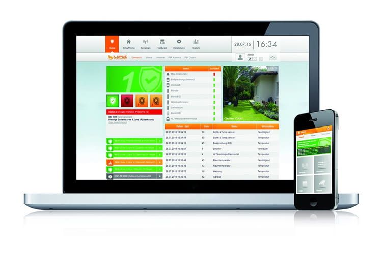 Mit der LUPUSEC App lassen sich alle Sicherheitsfunktionen einfach verwalten