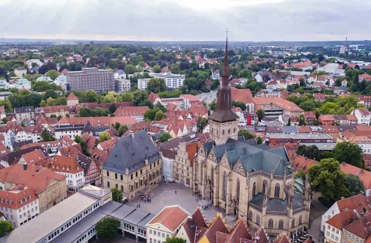 Ansicht der Innenstadt von Osnabrück