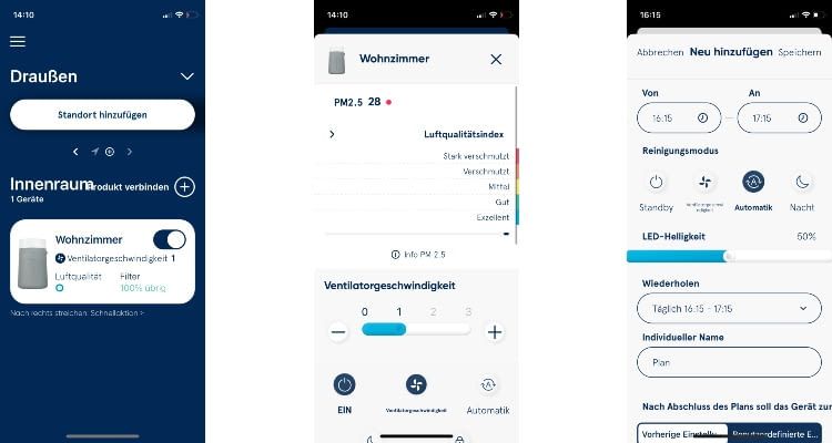 Im Blue Max 3350i Test überzeugte auch die App mit hoher Nutzerfreundlichkeit