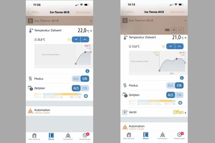 Im Test ließ sich der Temperaturverlauf bequem per App einsehen