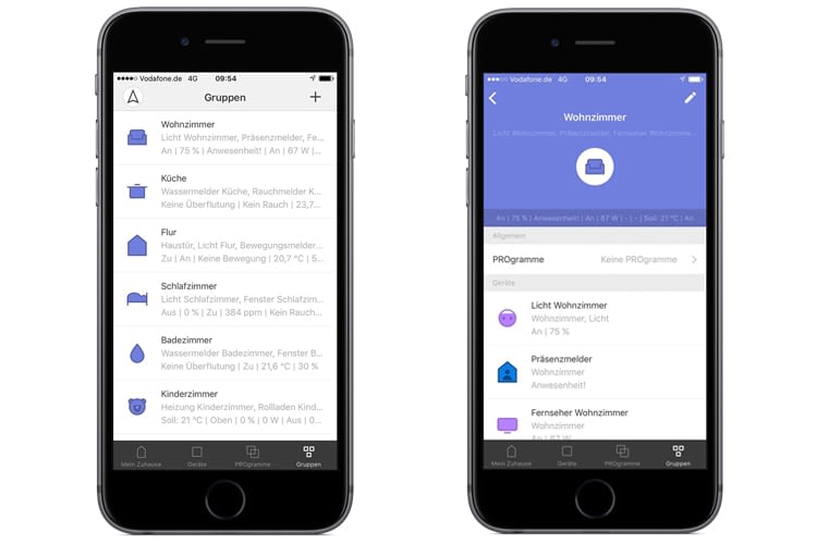 Die AFRISOhome-App ermöglicht das Zusammenfassen smarter Komponenten zu Gruppen
