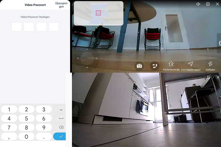 Sicherheit geht vor: Schaltet man sich auf die Kamera von ECOVACS Deebot T9 AIVI, muss zuvor ein PIN eingegeben werden