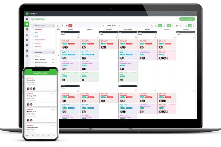Mit Shyftplan lassen sich auch Dienstpläne für große Unternehmen erstellen