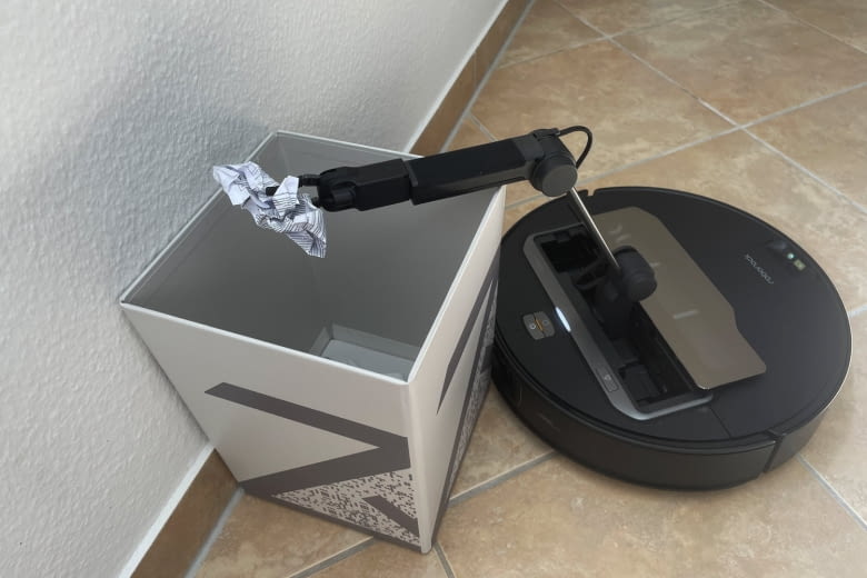 In unserem Test brachte dieser Roboter z. B. den Papierm&uuml;ll weg