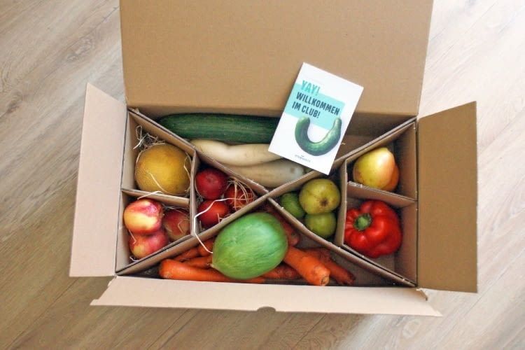 So oder so ähnlich kommt eine Kochbox bei einer Bestellung an