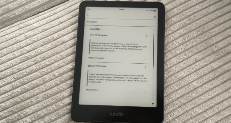 Bei Amazon Kindle sind Funktionen wie Notizen oder Vokabeltrainer besonders praktisch