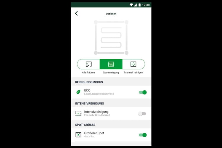 In der Kobold Roboter App können die Reinigungsmodi individuell angepasst werden
