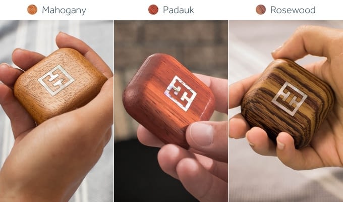 Die smarte Fernbedienung Turn Touch gibt es in Mahagoni, Padauk und Rosenholz