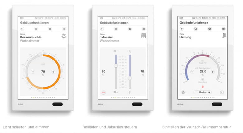 Gira G1 - Funktionen des KNX Bedienelements