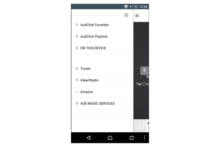 Die Aud Click App unterstützt viele beliebte Musikdienste