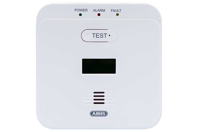 Der CO-Melder ABUS COWM510 verfügt über ein integriertes Display, auf dem sich der aktuelle CO-Wert ablesen lässt