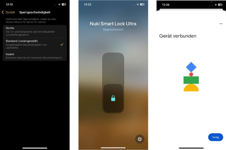 Das Nuki Ulltra kann in drei Geschwindigkeiten schließen und die Matter Integration klappte ohne Probleme