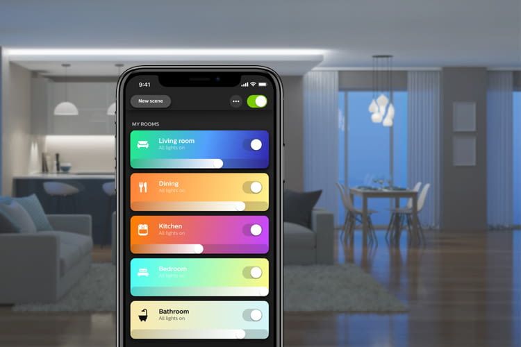 Philips Hue users can conveniently access all networked lamps via the app