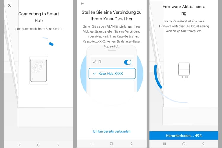 Für den Hub gibt es eine detaillierte Schritt-für-Schrittanleitung in der App