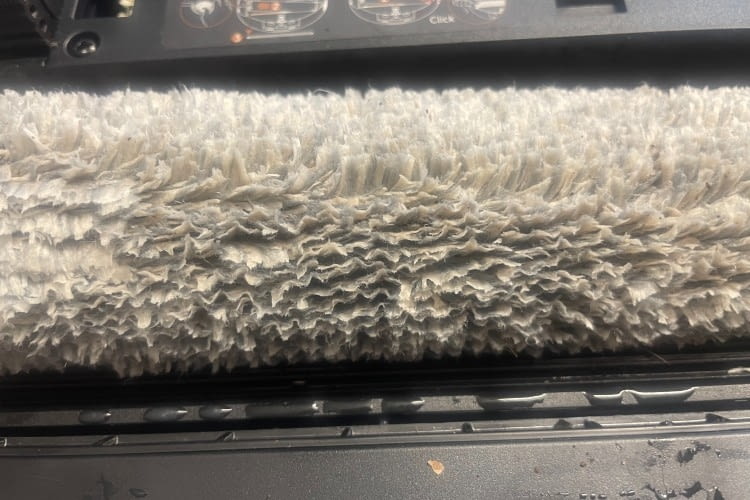 Nach Testende und Walzenw&auml;sche war diese wirklich gut ges&auml;ubert