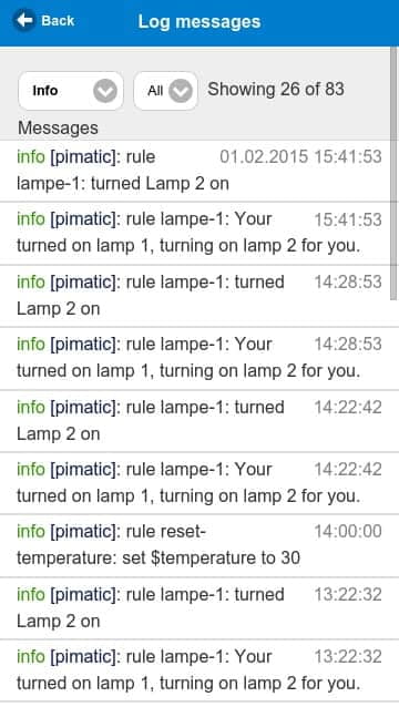 pimatic App Rules - Heimautomatisierungssoftware für Raspberry Pi, die auf dem Node-Framework vom JavaScript Engine basiert