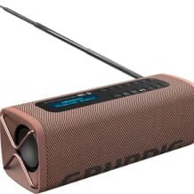 Tragbarer Bluetooth-Lautsprecher mit DAB+- und FM-Radio-Empfang, handlichem LCD-Display und praktischem Aux-Anschluss.