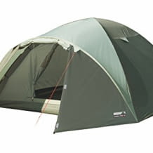 Zelt mit Vorbau für drei Personen aus hochwertigem Polyester. Mit Belüftung, Mückenschutz und wetterfestem Material.