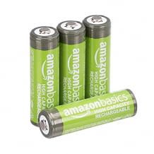 4er Packung wiederaufladarer AA-Batterien mit hoher Kapazität und langer Akkulaufzeit.