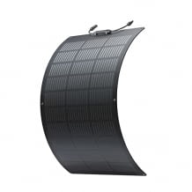Flexibles Solarpanel aus 182 großen kristallinen Siliziumzellen, mit einer Krümmung bis 200mm und einem Gewicht von nur 2,1kg.