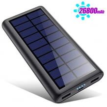 Solar-Powerband mit 2 Ausgängen und 26800mAh Kapazität, Lieferung inkl. Micro-USB-Kabel und Benutzerhandbuch