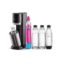 Set bestehend aus Wassersprudler mit CO2-Zylinder, 2x Glasflasche und 2x spülmaschinenfeste Kunststoff-Flasche