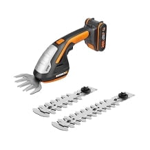 Akku Gras- und Strauchschere mit 20V PowerShare, verschiedenen Messer Aufsätzen, 2Ah Akku und Ladegerät.