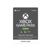 1 Monat Xbox Game Pass Ultimate Mitgliedschaft zum Download. Für Konsolenspiele und PC-Spiele.