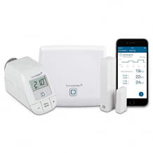 Thermostat, WLAN Access Point und Fenster- /Türkontakt zur komfortablen Heizregelung mit App-Steuerung.