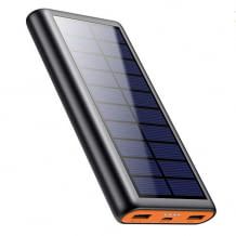 Banca di energia solare con 26800 mAh, 2 uscite USB e ricarica microveloce per caricare 2 dispositivi contemporaneamente.