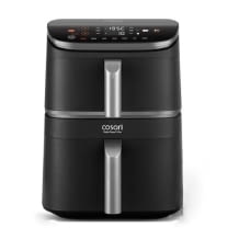 10,8 l Doppelkammer-Fritteuse mit Dual-Blaze (Ober-/Unterhitze) Funktion beim unteren Korb & Keramikbeschichtung