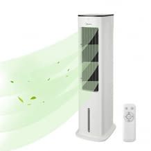 Condizionatore mobile 4 in 1 con telecomando, raffreddamento ad acqua da 5 litri, umidificazione e ionizzazione e senza tubo di scarico dell'aria.