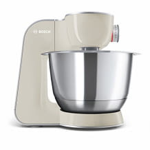 Incl. ciotola in acciaio inox da 3,9 litri, affettatrice continua e 3 strumenti di miscelazione in acciaio inox