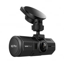 Dashcam mit 1080p Auflösung, Infrarot-Nachtsicht sowie Rückkamera für die Auto-Innenansicht