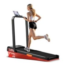 Flexibles Laufband mit bis zu 15 % Steigung f&uuml;r Zuhause , von 1 bis 10 km/h einstellbar und belastbar bis 136 kg