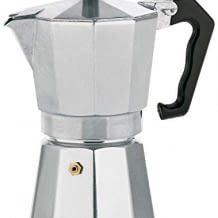 Aluminium-Espressokocher für drei Tassen in 5 Minuten.